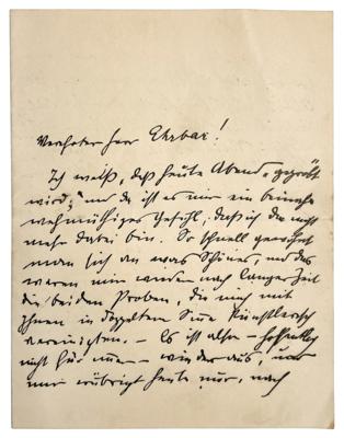 Lot #403 Gustav Mahler Autograph Letter Signed on Rehearsals for Strauss's 'Feuersnot' - Image 1