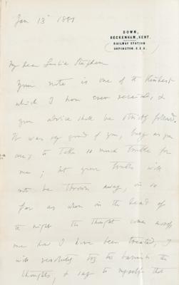 Lot #136 Charles Darwin Autograph Letter Signed and Signature in Book - once the property of Virginia Woolf - Image 4