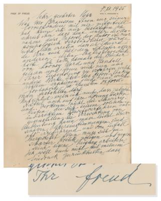 Lot #148 Sigmund Freud Autograph Letter Signed on Shakespeare's Authorship of King Lear - Image 1