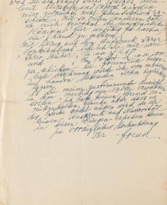 Lot #148 Sigmund Freud Autograph Letter Signed on Shakespeare's Authorship of King Lear - Image 3
