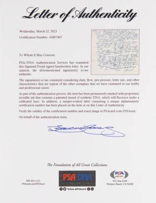 Lot #148 Sigmund Freud Autograph Letter Signed on Shakespeare's Authorship of King Lear - Image 7
