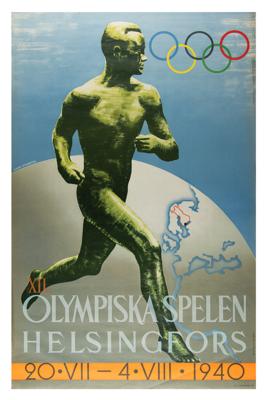 Lot #3285 Helsinki 1940 Summer Olympics Poster