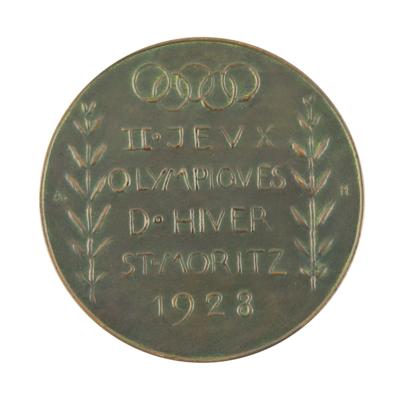 Lot #3064 St. Moritz 1928 Winter Olympics Bronze Winner's Medal - Image 2