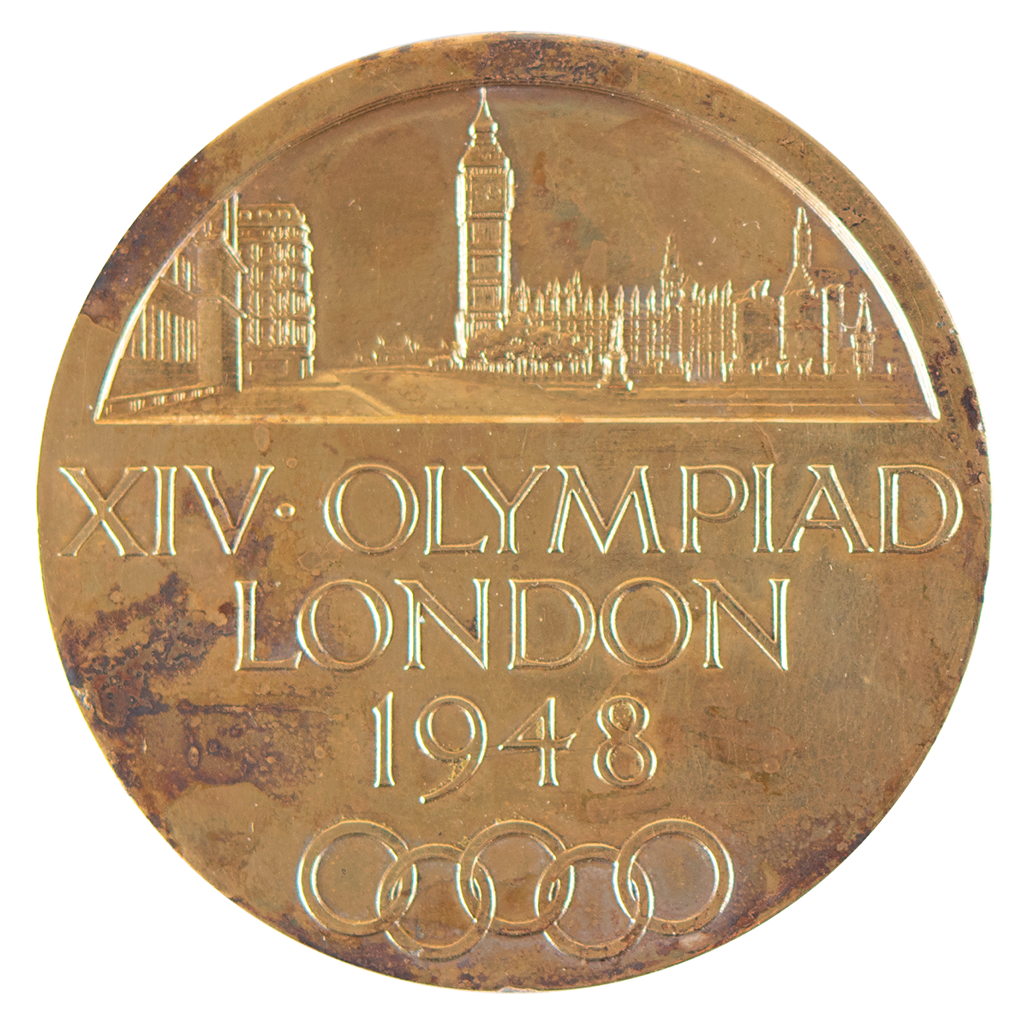 London 1948 Summer Olympics Gilt Bronze Participation Medal RR