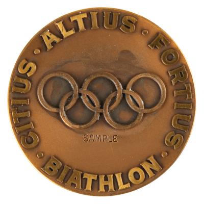 Lot #3081 Squaw Valley 1960 Winter Olympics Sample Bronze Winner's Medal for Biathlon - Image 2