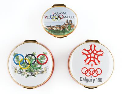 Lot #3424 Olympic Pill Boxes (3) - From the Collection of IOC Member James Worrall - Image 1