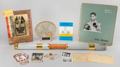 Lot #3025 Wilbert 'Skeeter' McClure's Atlanta 1996 Summer Olympics Torch and 1960 Rome Participant Pin—Including Scrapbooks, Photos, AAU Boxing, and Awards - Image 1