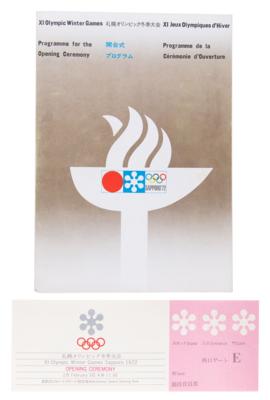 Lot #3344 Sapporo 1972 Winter Olympics Opening Ceremony Ticket and Program - Image 1