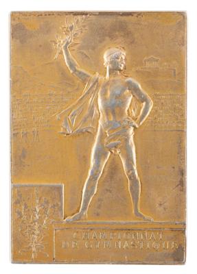 Lot #3050 Paris 1900 Olympics Gilt Silver Winner's Medal for Gymnastics - Image 2