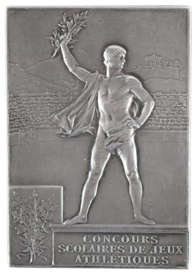 Lot #3052 Paris 1900 Olympics Silver Winner's Medal for School Athletic Games Competitions - Image 2