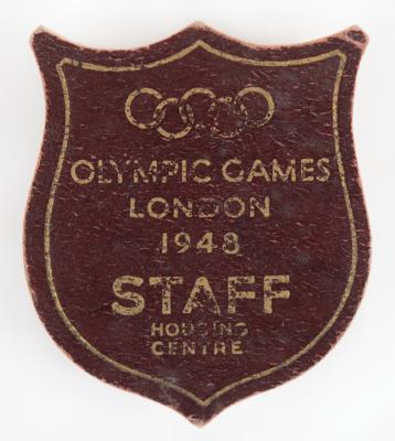 Lot #3210 London 1948 Summer Olympics Housing Centre Staff Badge - Image 1