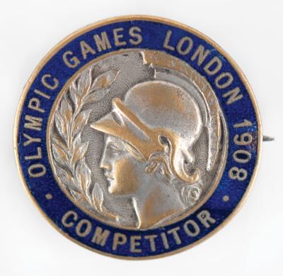 Lot #3188 London 1908 Olympics Competitor's Badge