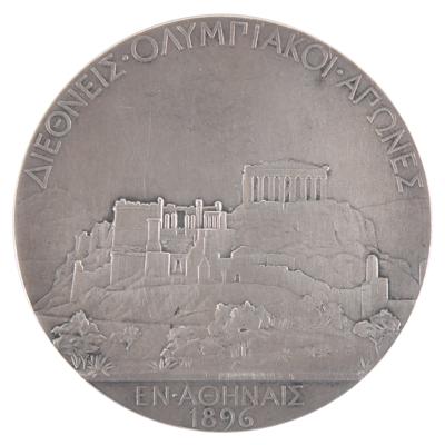 Lot #3046 Athens 1896 Olympics Silver 'First Place' Winner's Medal - Image 2