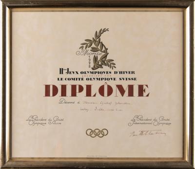 Lot #3170 St. Moritz 1928 Winter Olympics Winner's Diploma - Image 2