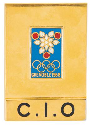 Lot #3241 Grenoble 1968 Winter Olympics 'International Olympic Committee' Badge - Image 1