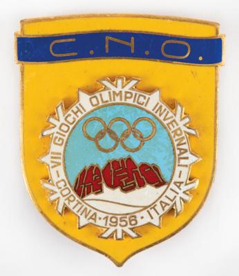 Lot #3219 Cortina 1956 Winter Olympics 'National Olympic Committee' Badge - Image 1