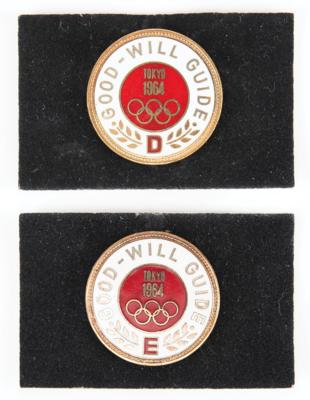 Lot #3236 Tokyo 1964 Summer Olympics English and German Interpreter's Badges (2) - Image 1