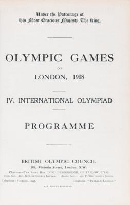 Lot #3312 London 1908 Olympics Program - Image 2