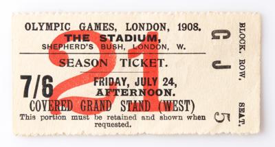 Lot #3329 London 1908 Olympics Ticket