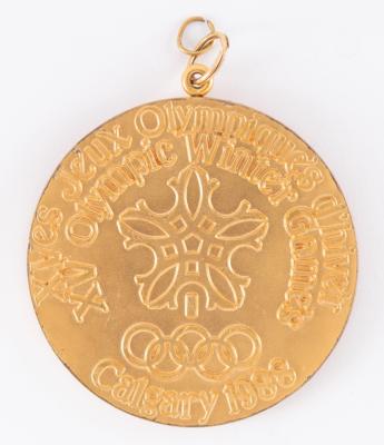 Lot #3095 Calgary 1988 Winter Olympics Gold Winner's Medal for Ice Hockey - Image 2