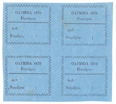 Lot #3328 Athens 1870 Zappas Olympics Tickets (4) - Image 1