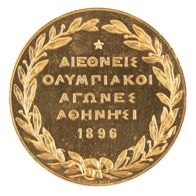 Lot #3111 Athens 1896 Olympics Gilt Bronze Participation Medal in Box - Image 2