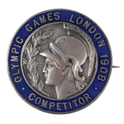 Lot #3191 London 1908 Olympics Competitor's Badge