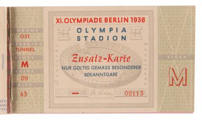 Lot #3338 Berlin 1936 Summer Olympics Ticket Booklet with (2) Tickets - One for Athletics on Aug. 4 (Jesse Owens Gold Medal Event) - Image 2