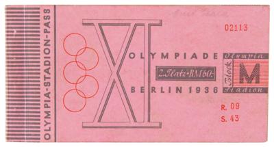 Lot #3338 Berlin 1936 Summer Olympics Ticket Booklet with (2) Tickets - One for Athletics on Aug. 4 (Jesse Owens Gold Medal Event) - Image 3