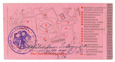 Lot #3338 Berlin 1936 Summer Olympics Ticket Booklet with (2) Tickets - One for Athletics on Aug. 4 (Jesse Owens Gold Medal Event) - Image 4
