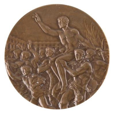 Lot #3075 Helsinki 1952 Summer Olympics Bronze Winner's Medal and Pin - Image 2