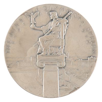 Lot #3120 Stockholm 1912 Olympics Silver Participation Medal - Image 2