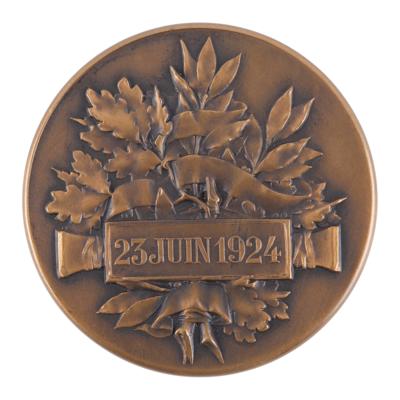 Lot #3396 Lausanne 1924 Seventh Olympic Congress Bronze Commemorative Medal - Image 1