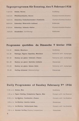 Lot #3318 Garmisch 1936 Winter Olympics (4) Daily Programs - Image 2