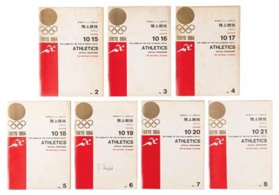 Lot #3322 Tokyo 1964 Summer Olympics (7) Daily Programs for Athletics - Image 1