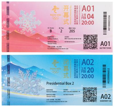 Lot #3345 Beijing 2022 Winter Olympics Opening and Closing Ceremony Tickets - Image 1