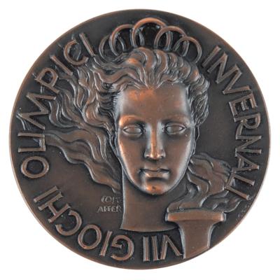 Lot #3135 Cortina 1956 Winter Olympics Bronze Participation Medal - Image 1