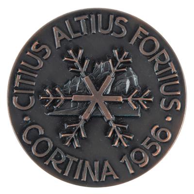 Lot #3135 Cortina 1956 Winter Olympics Bronze Participation Medal - Image 2