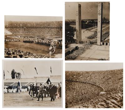 Lot #3422 Berlin 1936 Summer Olympics (4) Press Photos of the Opening Ceremonies (with Hitler and Mass Salute) - Image 1