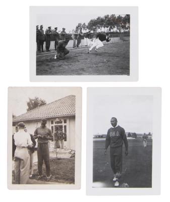 Lot #3349 Jesse Owens Signed Berlin 1936 Summer Olympics Postcard with Original Candid Photos - Image 3