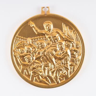 Lot #3083 Tokyo 1964 Summer Olympics Gold Winner's Medal and Competitor's Badge for Football - Image 4