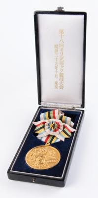 Lot #3083 Tokyo 1964 Summer Olympics Gold Winner's Medal and Competitor's Badge for Football - Image 5
