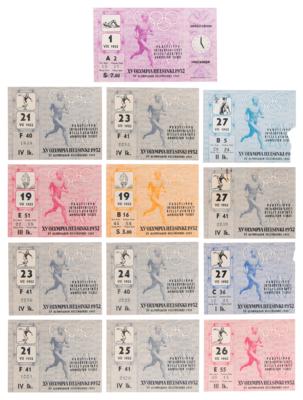 Lot #3341 Helsinki 1952 Summer Olympics Collection of (13) Tickets - Image 1