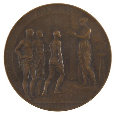 Lot #3121 Antwerp 1920 Olympics Bronze Participation Medal - Image 1