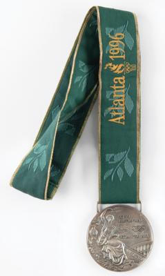 Lot #3103 Atlanta 1996 Summer Olympics Silver Winner's Medal for Greco-Roman Wrestling - Image 1