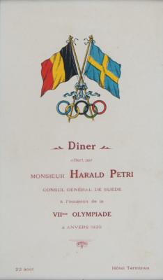 Lot #3384 Antwerp 1920 Olympics (5) Formal Meal Invitations - Image 5