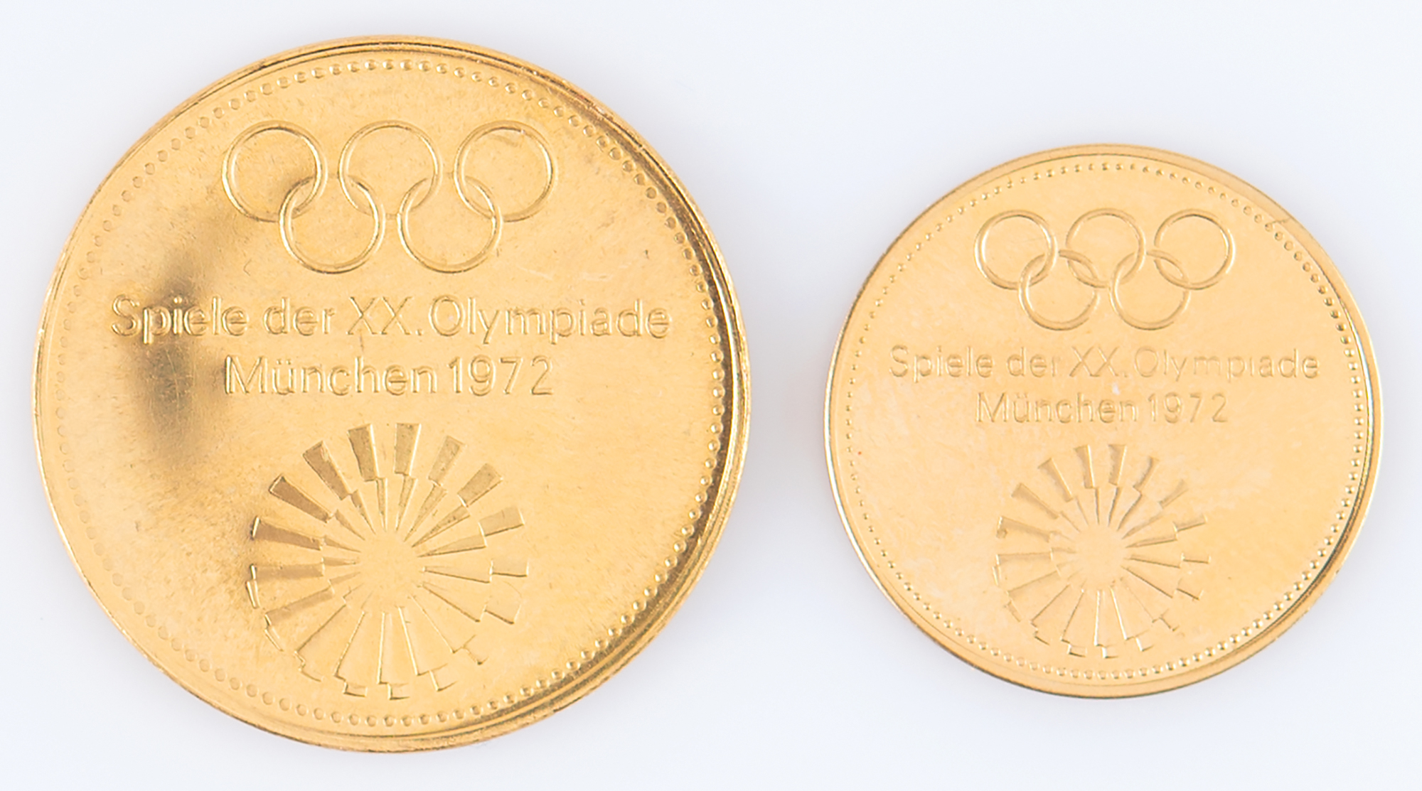 Munich 1972 Summer Olympics 2 Gold Commemorative Coins RR Auction