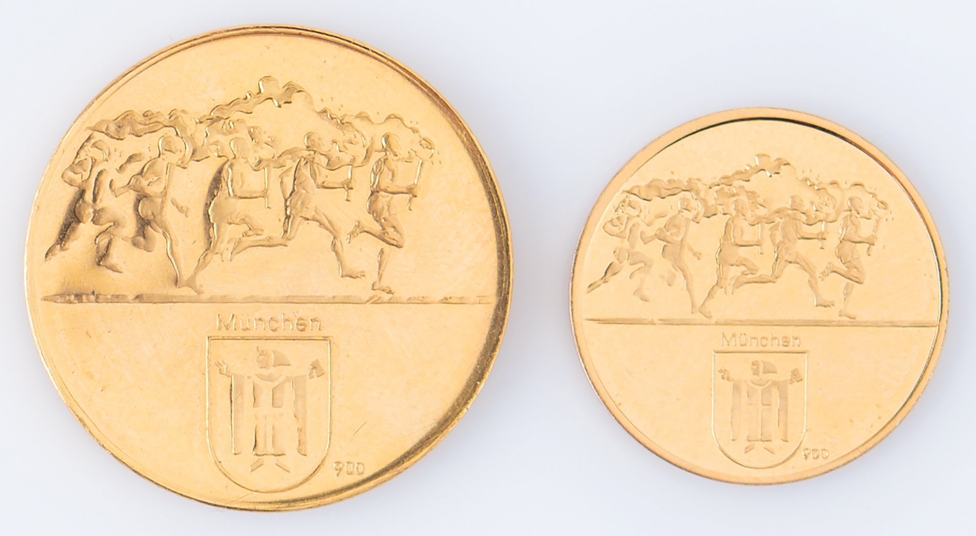 Munich 1972 Summer Olympics 2 Gold Commemorative Coins RR Auction