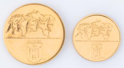 Lot #3375 Munich 1972 Summer Olympics (2) Gold Commemorative Coins - Image 2