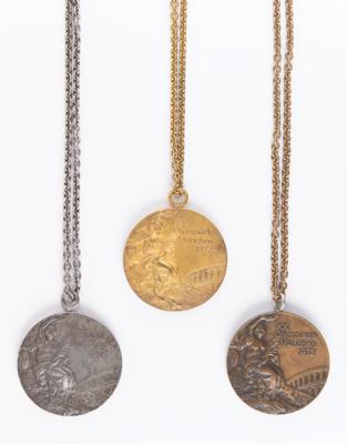 Lot #3000 Steve Genter's Collection of Munich 1972 Summer Olympics Gold, Silver, and Bronze Winner's Medals - Image 1